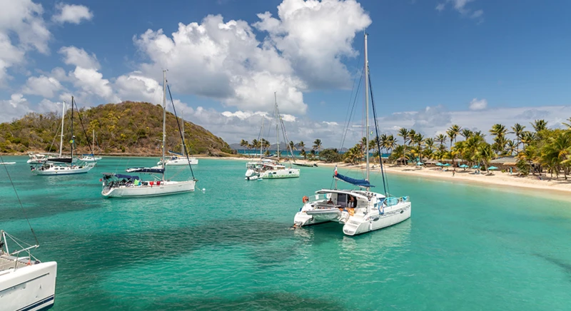 Randonnée palmée et catamaran à Salt Whistle Bay