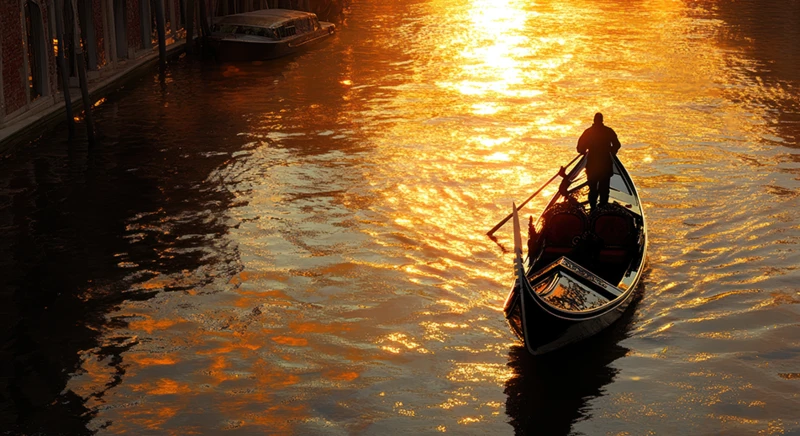 Balade en gondole au coucher du soleil