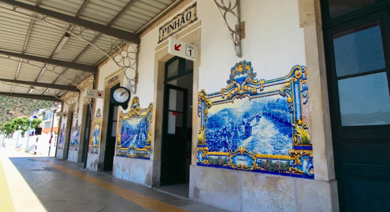 Promenade à Pinhão : visite de la célèbre gare et d'une quinta traditionnelle