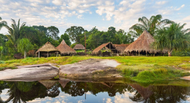 Barbecue amazonien dans un camp communautaire