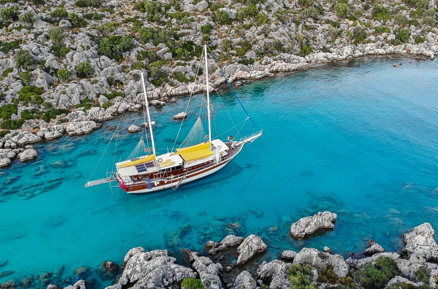 Circuit de quatre jours à bord d'une belle goélette turque, au départ de Fethiye, porte d’entrée de la Lycie