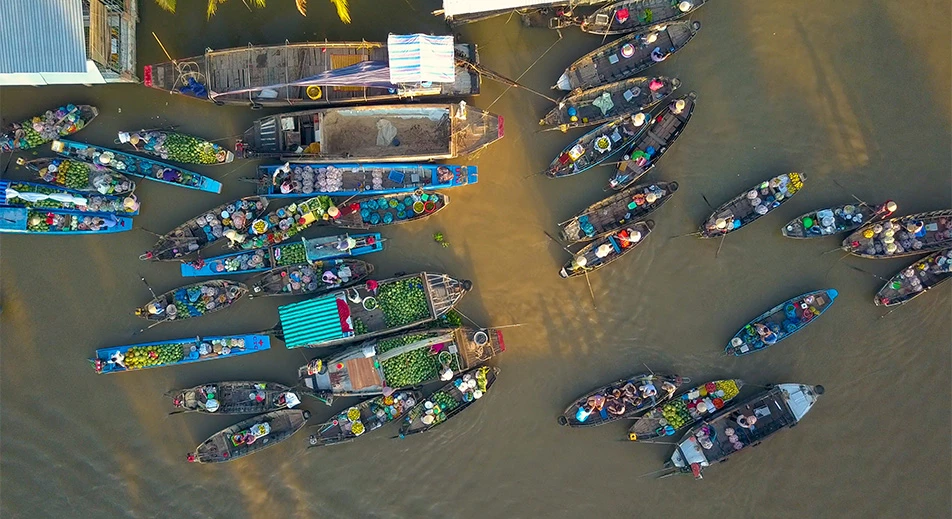 Visite du marché flottant de Can Tho