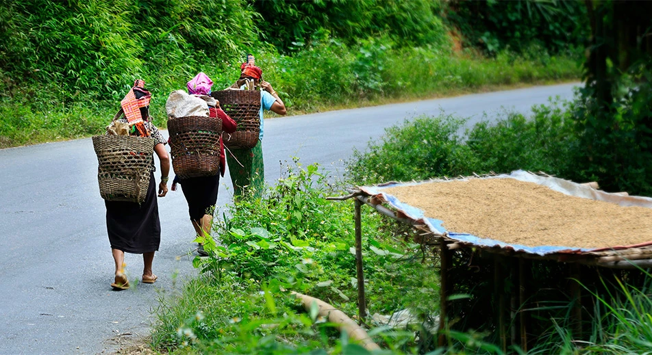 Visite d'un village d'un tribu des montagnarde