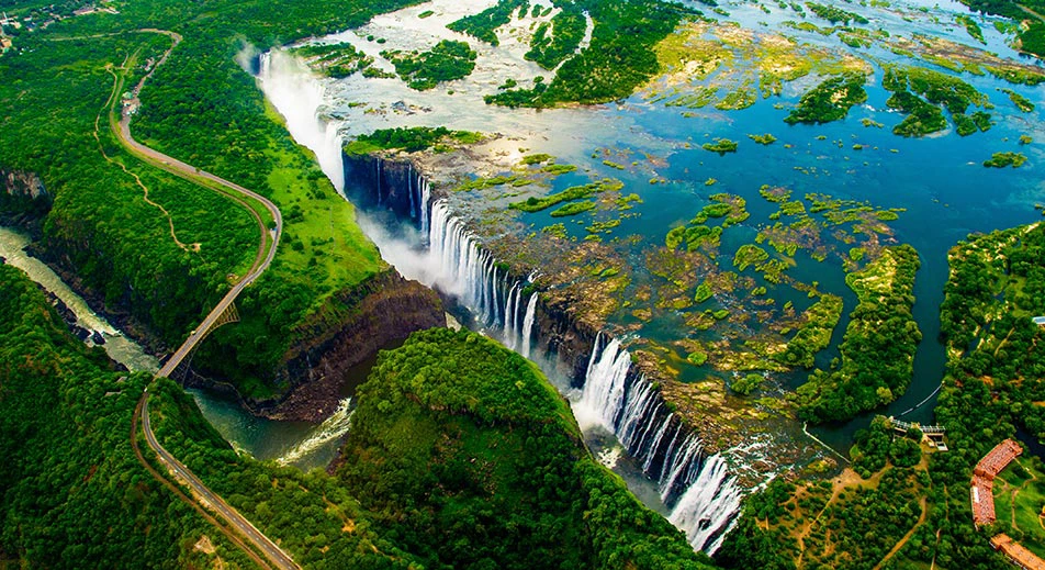 Survol des chutes Victoria en hélicoptère