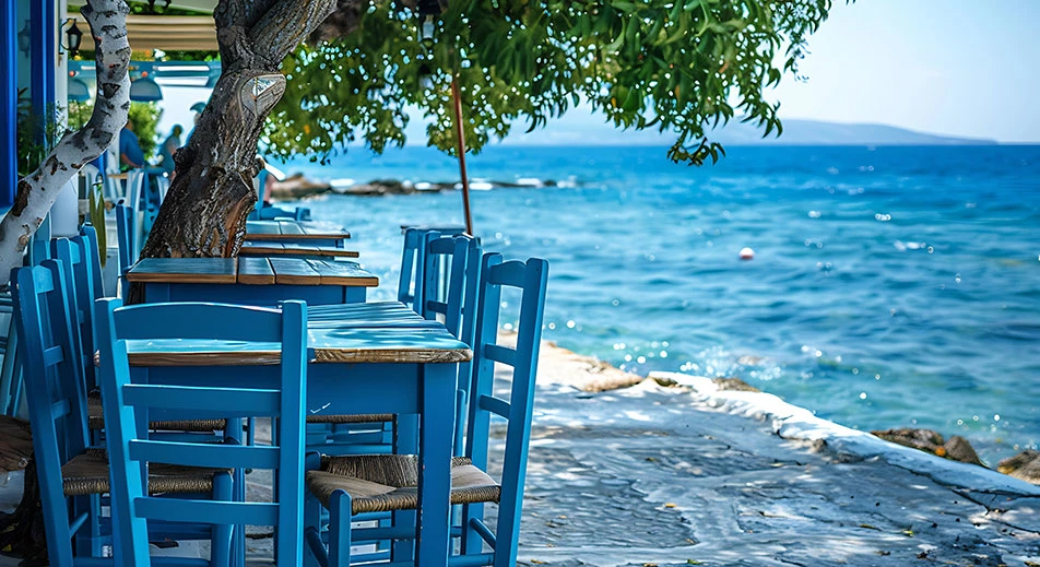 Dîner dans une taverne locale à Tilos